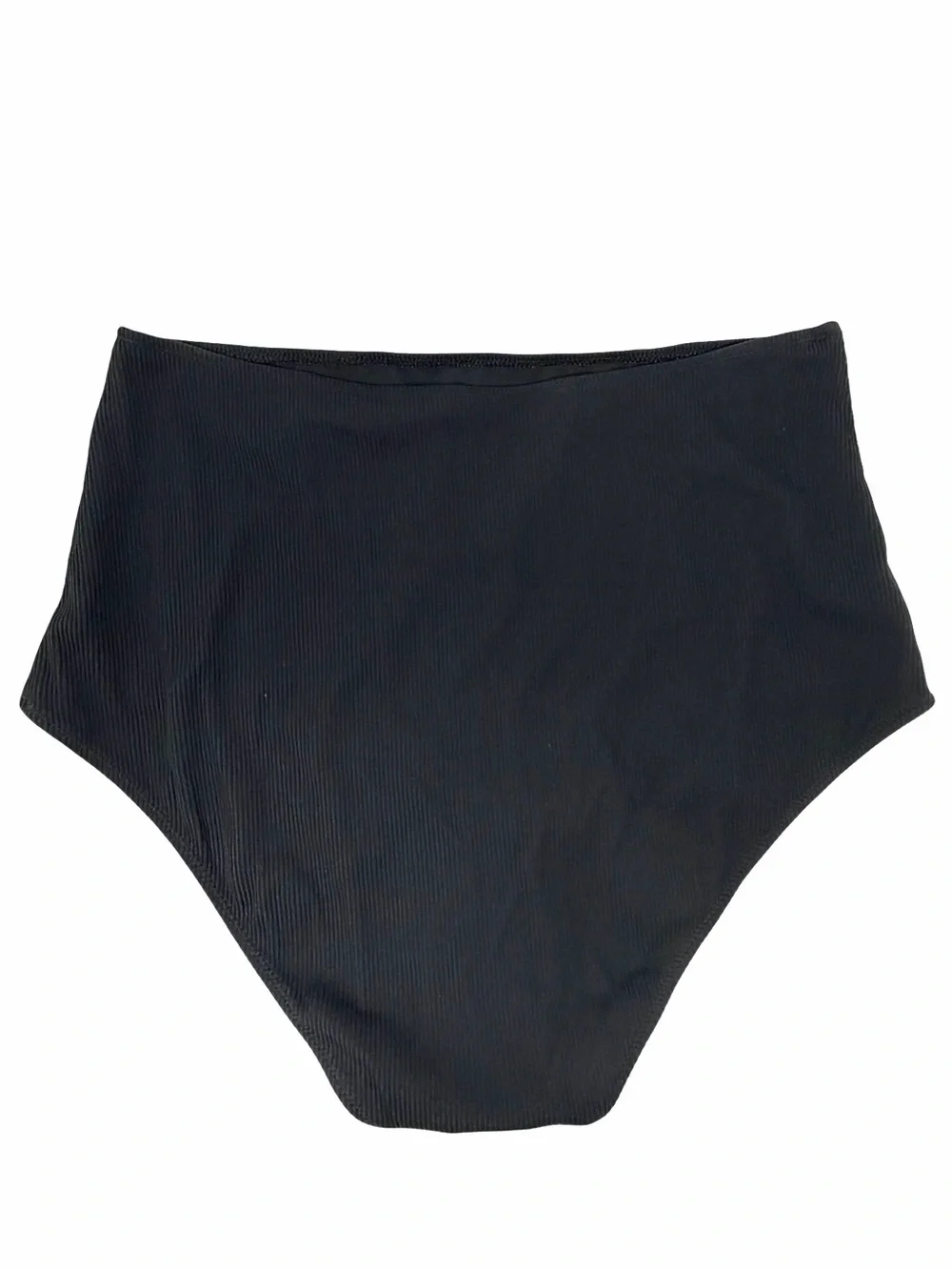 Aerie Black Ribbed High Waisted Full Coverage Swim Swimsuit Bottom Size Large